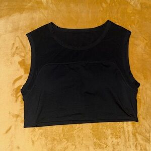 Fabletics Black Sleeveless Crop Tank Top with Built in Sports Bra*Slightly Worn*